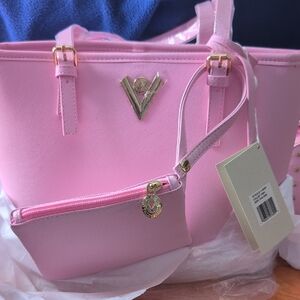 Valentino Orlandi Pink Tote Bag with Pouch